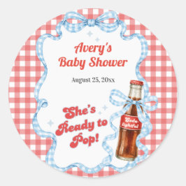 Adesivo Chá de Bebê de Menino She Ready Pop Soda