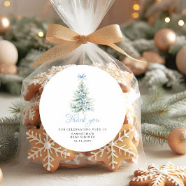 Adesivo Chá de Bebê de Natal de Inverno para Menino