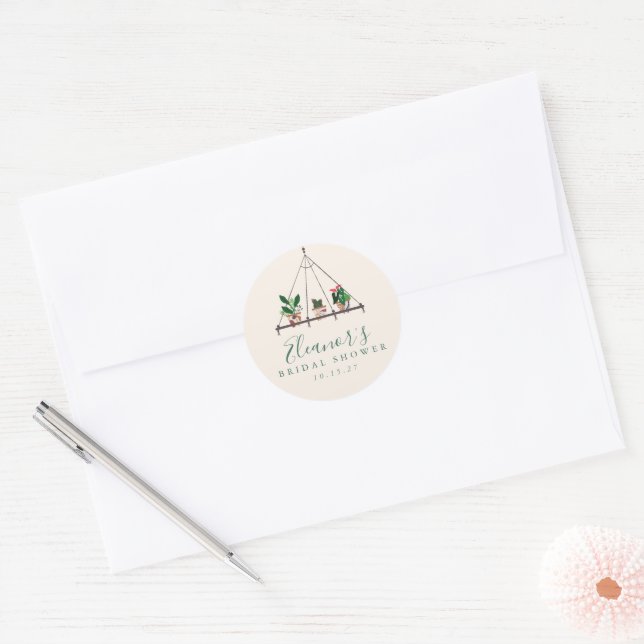 Adesivo Chá de Bebê de Noiva Boho Moderno Personalizado co (Envelope)