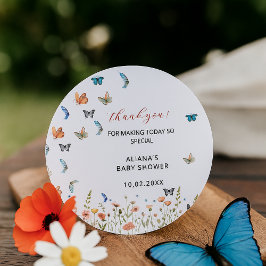 Adesivo Chá de Bebê de Noiva Borboleta Floral Caprichosa O