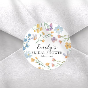 Adesivo Chá de Bebê de Noiva com Flores Silvestres em Past
