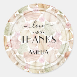 Adesivo Chá de Bebê de Noiva com Folhas e Flores Secas Boh