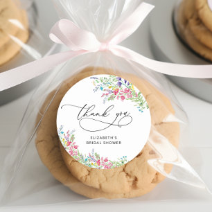 Adesivo Chá de Bebê de Noiva Elegantes Flores Silvestres A