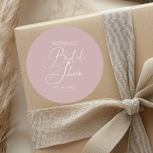 Adesivo Chá de Bebê de Noiva Minimalista em Malva com Cali