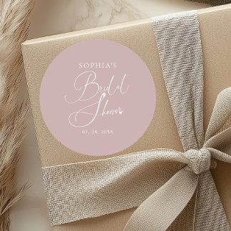 Adesivo Chá de Bebê de Noiva Minimalista em Malva com Cali