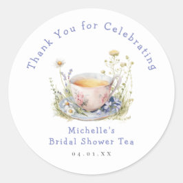 Adesivo Chá de Bebê de Noiva Primavera em Aquarela