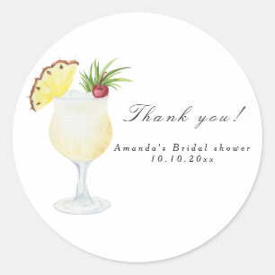 Adesivo Chá de Bebê de Pina Colada Cocktail