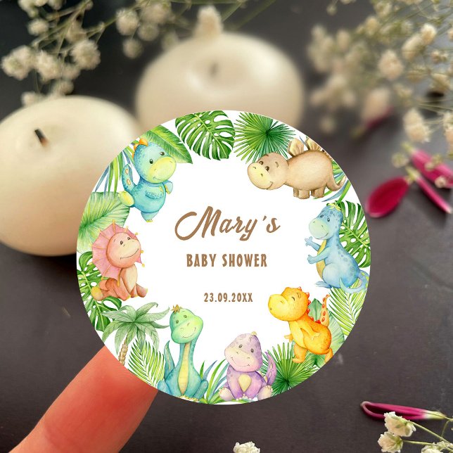 Adesivo Chá de Bebê Dinossauro (Criador carregado)