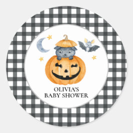 Adesivo Chá de Bebê do Jack-O-Lantern de Abóbora de Hallow