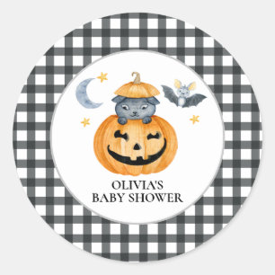 Adesivo Chá de Bebê do Jack-O-Lantern de Abóbora de Hallow