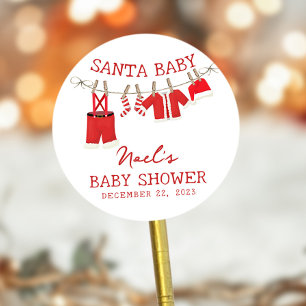Adesivo Chá de Bebê do Papai Noel Natal