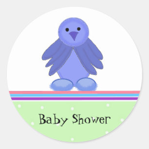 Adesivo Chá de Bebê do Passarinho Azul Pequeno