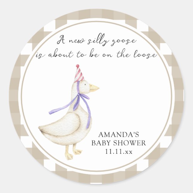 Adesivo Chá de Bebê do Silly Goose (Frente)
