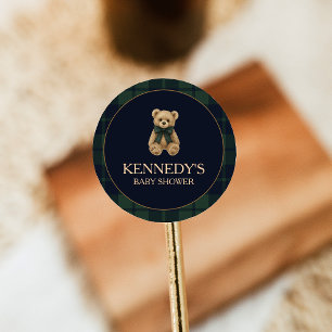 Adesivo Chá de Bebê do Ursinho Teddy Preppy Polo