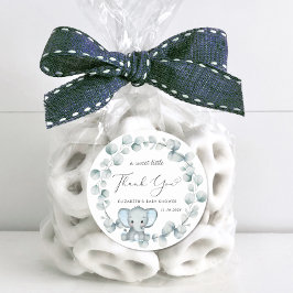 Adesivo Chá De Bebê Elefante Bonito Obrigado