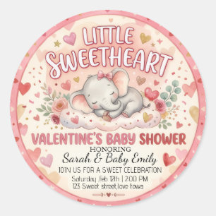 Adesivo Chá de Bebê Elefante Little Sweetheart no Dia dos