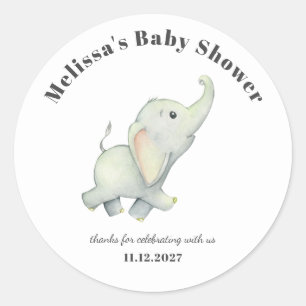 Adesivo Chá de Bebê Elefante Neutro Personalizado