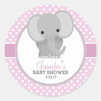 Adesivo Chá de Bebê Elefante (rosa)