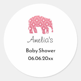Adesivo Chá de Bebê Elefante Rosa Personalizado
