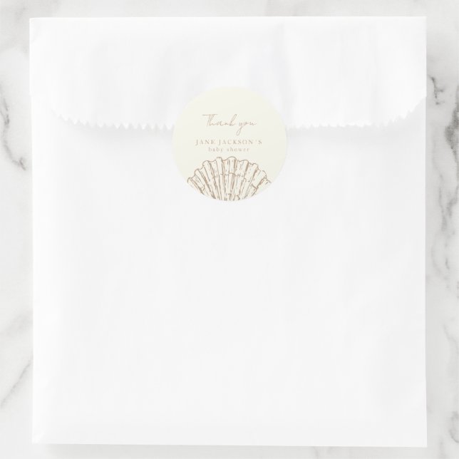 Adesivo Chá de Bebê Elegante Concha (Bolsa)