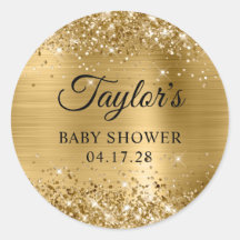 Chá de Bebê em Glitter Dourado