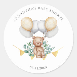 Adesivo Chá de Bebê Eucalyptus Urso e Balões