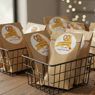Adesivo Chá de Bebê Favorito de Pretzel Cultivado Localmen