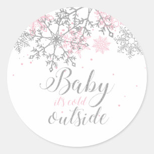 Adesivo Chá de Bebê Floco de Neve Baby É Frio Lá Fora