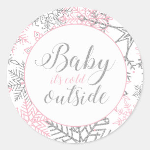 Adesivo Chá de Bebê Floco de Neve Baby É Frio Lá Fora
