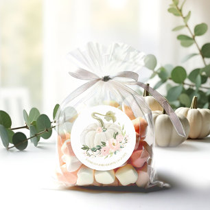 Adesivo Chá de Bebê Flor de Rosa Abóbora de Outono