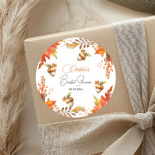 Adesivo Chá de Bebê Floral Boho Outono Elegante