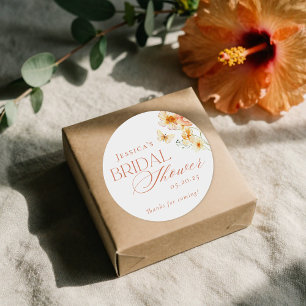 Adesivo Chá de Bebê Floral Cítrico Elegante