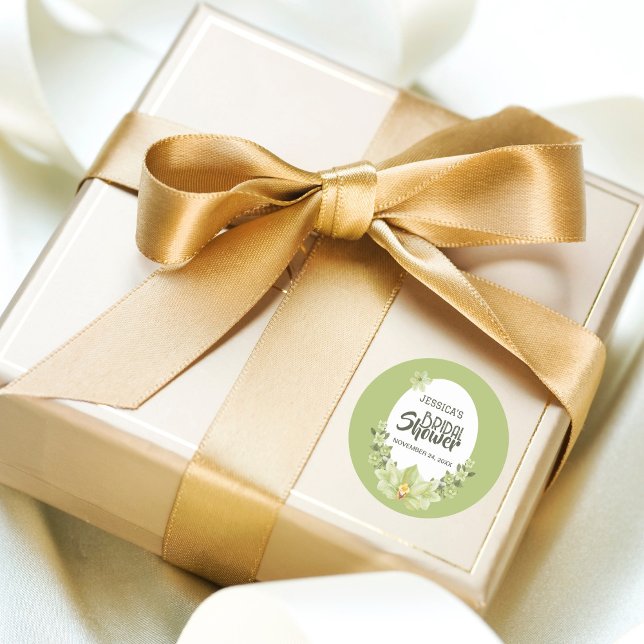 Adesivo Chá de Bebê Floral Clívia Verde Aquarela (Criador carregado)