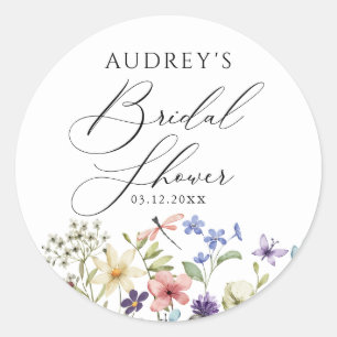 Adesivo Chá de Bebê Floral de Flores Silvestres Coloridas