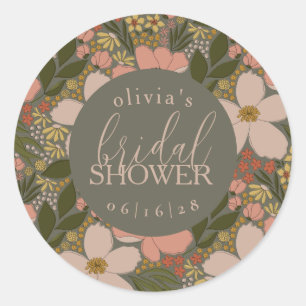 Adesivo Chá de Bebê Floral Elegante Personalizado
