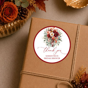 Adesivo Chá de bebê floral outonal romântico marsala adesi