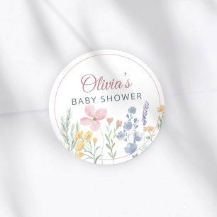 Adesivo Chá de Bebê Floral Rosa Elegante