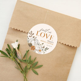 Adesivo Chá de Bebê Floral Rústico de Abóbora