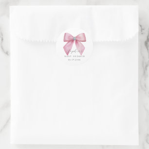 Adesivo Chá de Bebê Fofo com Laço Rosa