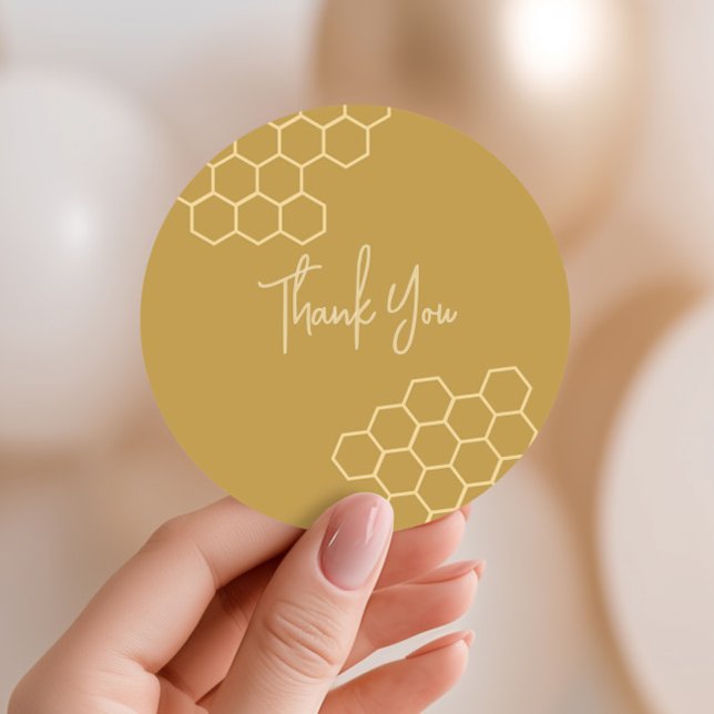 Adesivo Chá de Bebê Honey Bee Obrigado (Criador carregado)