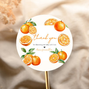 Adesivo Chá de Bebê Laranja Little Cutie