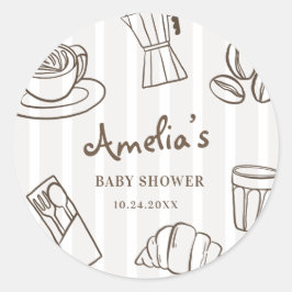 Adesivo Chá de Bebê Listrado Café Bebe Caprichoso