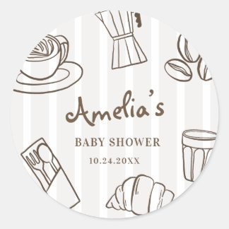 Adesivo Chá de Bebê Listrado Café Bebe Caprichoso