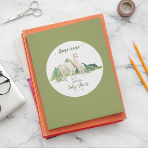 Adesivo Chá de Bebê Llama Mama Aquarela