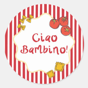 Adesivo Chá de Bebê Massinha Italiana Ciao Bambino