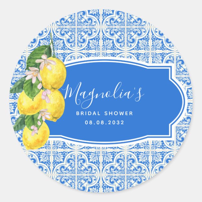 Adesivo Chá de Bebê Mediterrâneo com Limão (Frente)