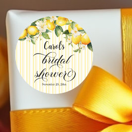 Adesivo Chá de Bebê Mediterrâneo de Verão com Ramo de Limã