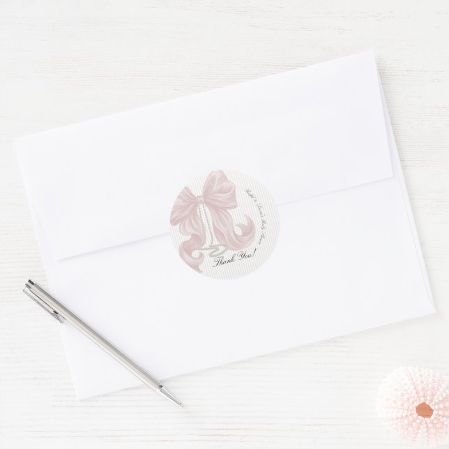 Adesivo Chá de Bebê Menina Arco Pérola (Envelope)