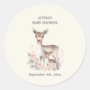 Adesivo Chá de Bebê Menina Cute Mother Baby Deer