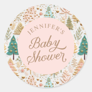 Adesivo Chá de Bebê Menina de Inverno